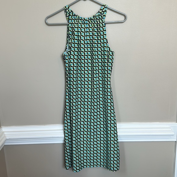 Jude Connally Blue and Green Patterned Midi Dress XS - Picture 4 of 6